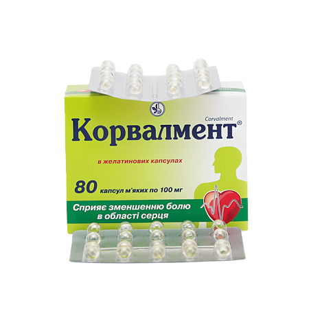 Корвалмент 0.1 г N80 капсулы препарат для сердца